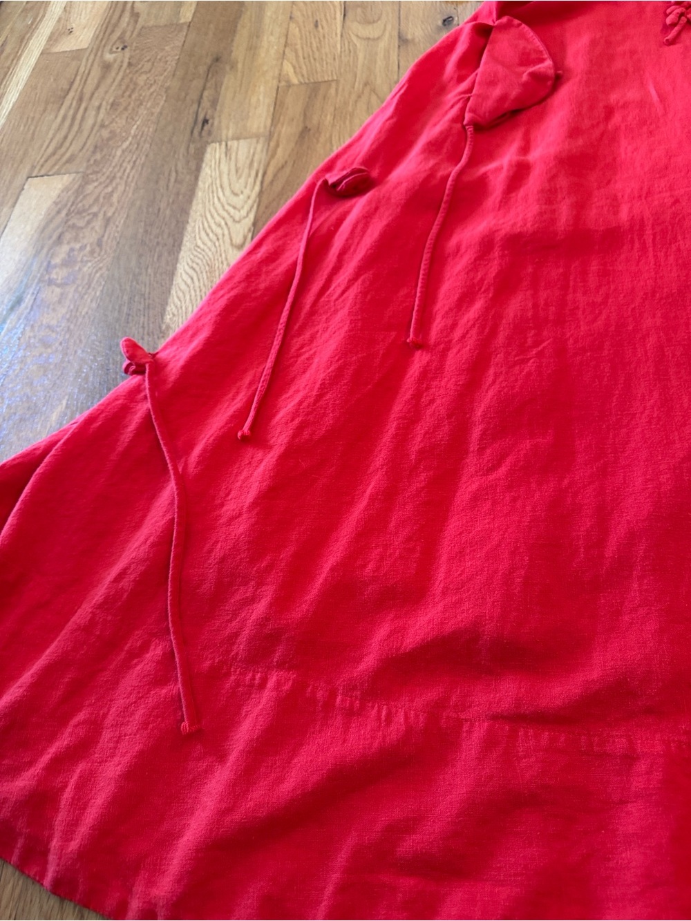 FARM Rio Red Floral-Appliqué Linen Dress Maxi Small - Picture 7 of 16